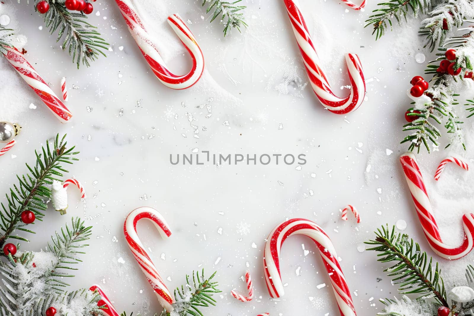 Whimsical Christmas candy cane on a transparent white canvas, adding sweetness to designs