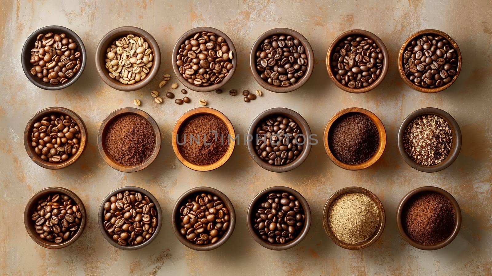 Variety of coffee like cappuccino, espresso, milk coffee, hot drink for breakfast, take a break