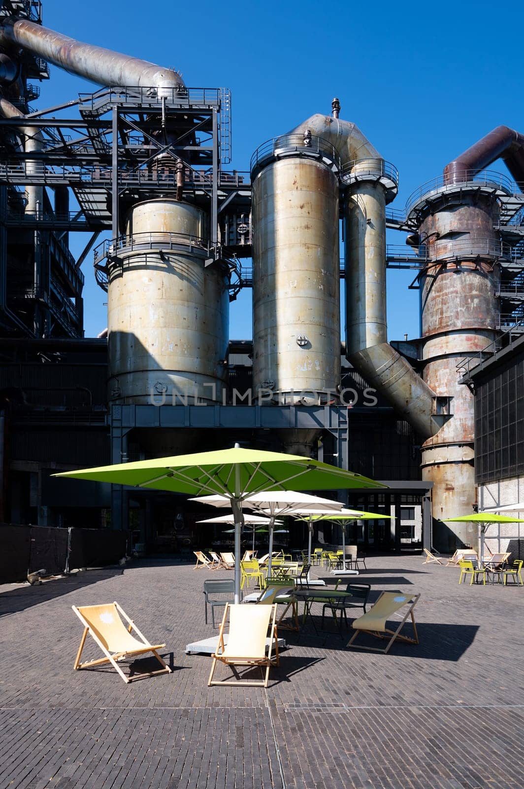 Le Fonds Belval Esch sur Alzette, center of the Luxembourg iron and steel industry, smelting works and blast furnace mixed with modern architecture, 10.06.2024
