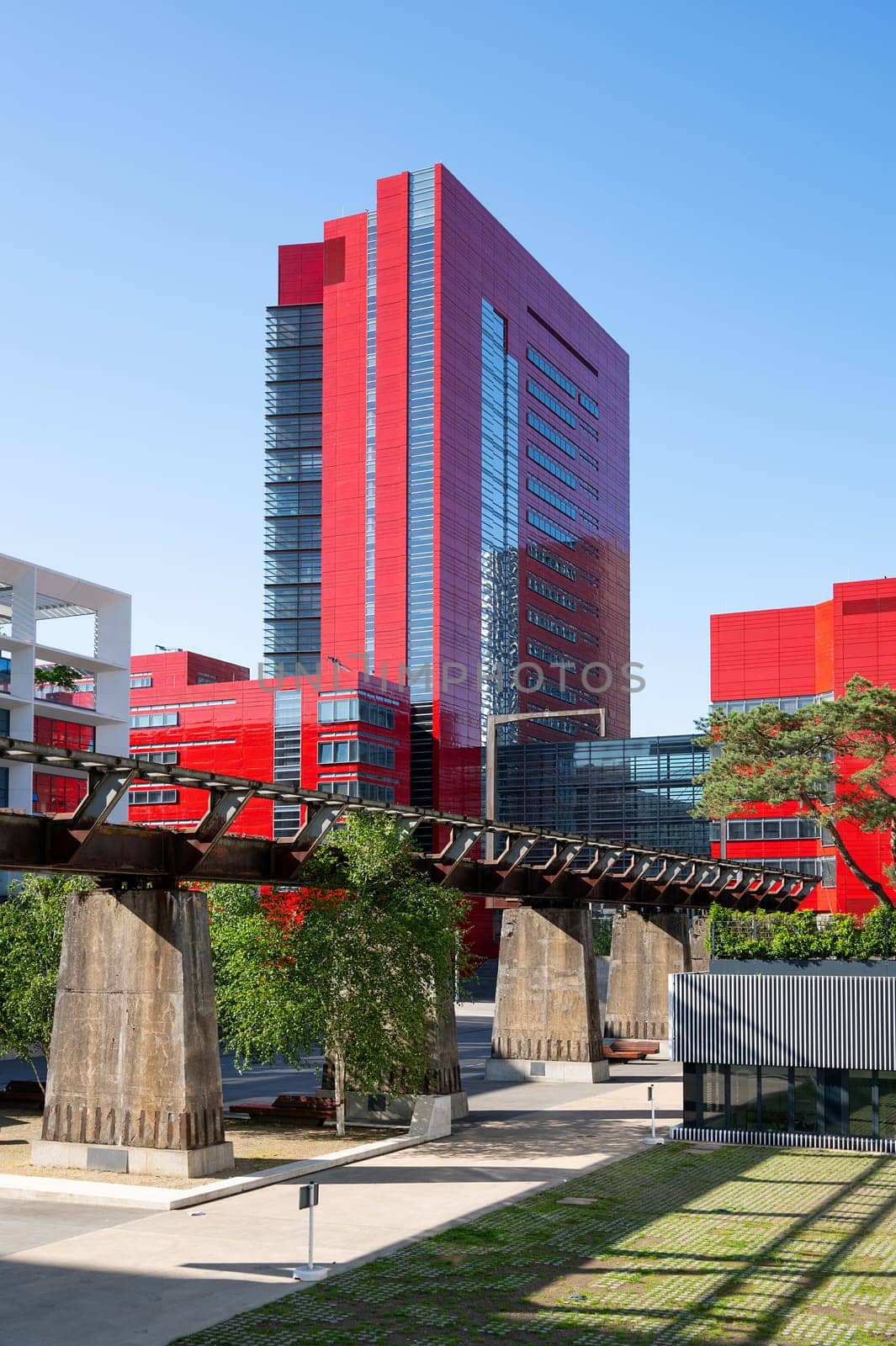 Le Fonds Belval Esch sur Alzette, center of the Luxembourg iron and steel industry, smelting works and blast furnace mixed with modern architecture, 10.06.2024