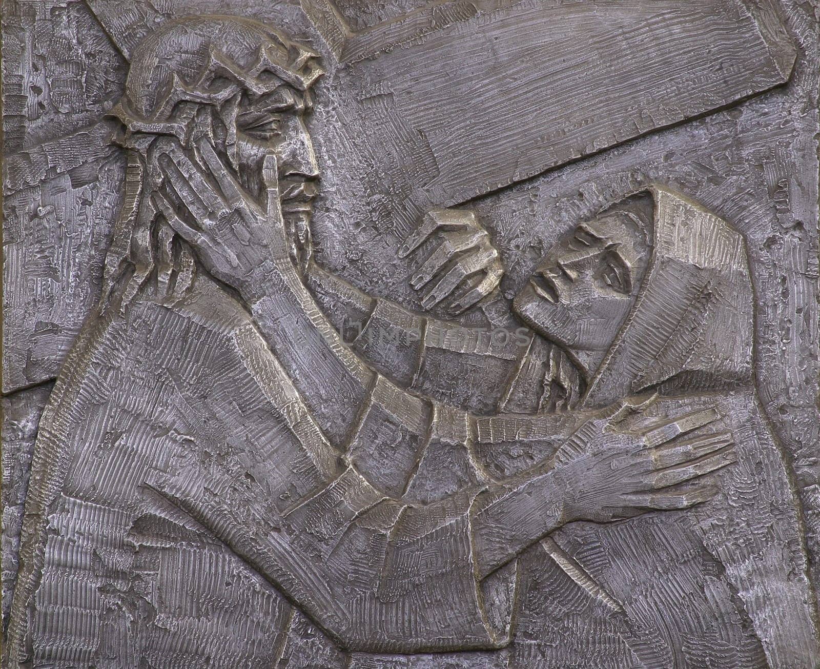 4th Stations of the Cross, Jesus meets His Mother, parish church of the Saint Nicholas Tavelic in Zagreb, Croatia