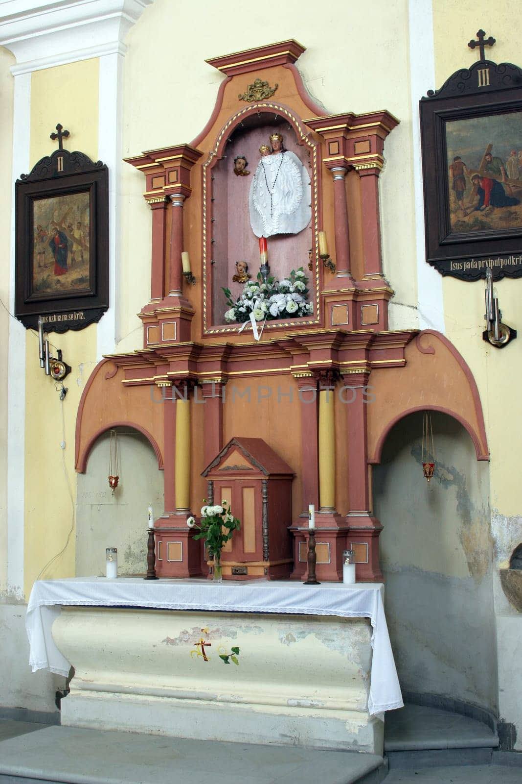 Altar of Our Lady in the parish church of Saint Emeric in Kostel, Croatia