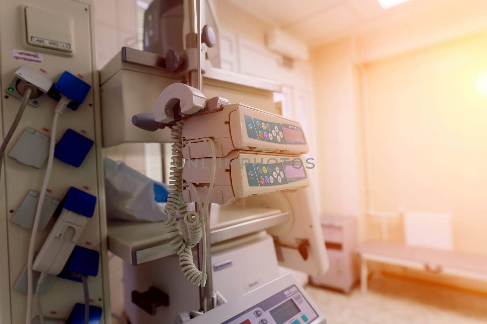 Interior view of empty operating room with new interior and equipment