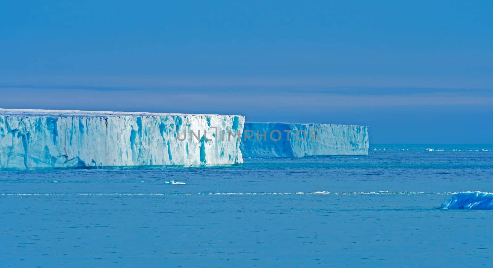 Massive Tidal GLacier Faces in Sun and Shadow on Nordaustlandet in the Svalbard Islands