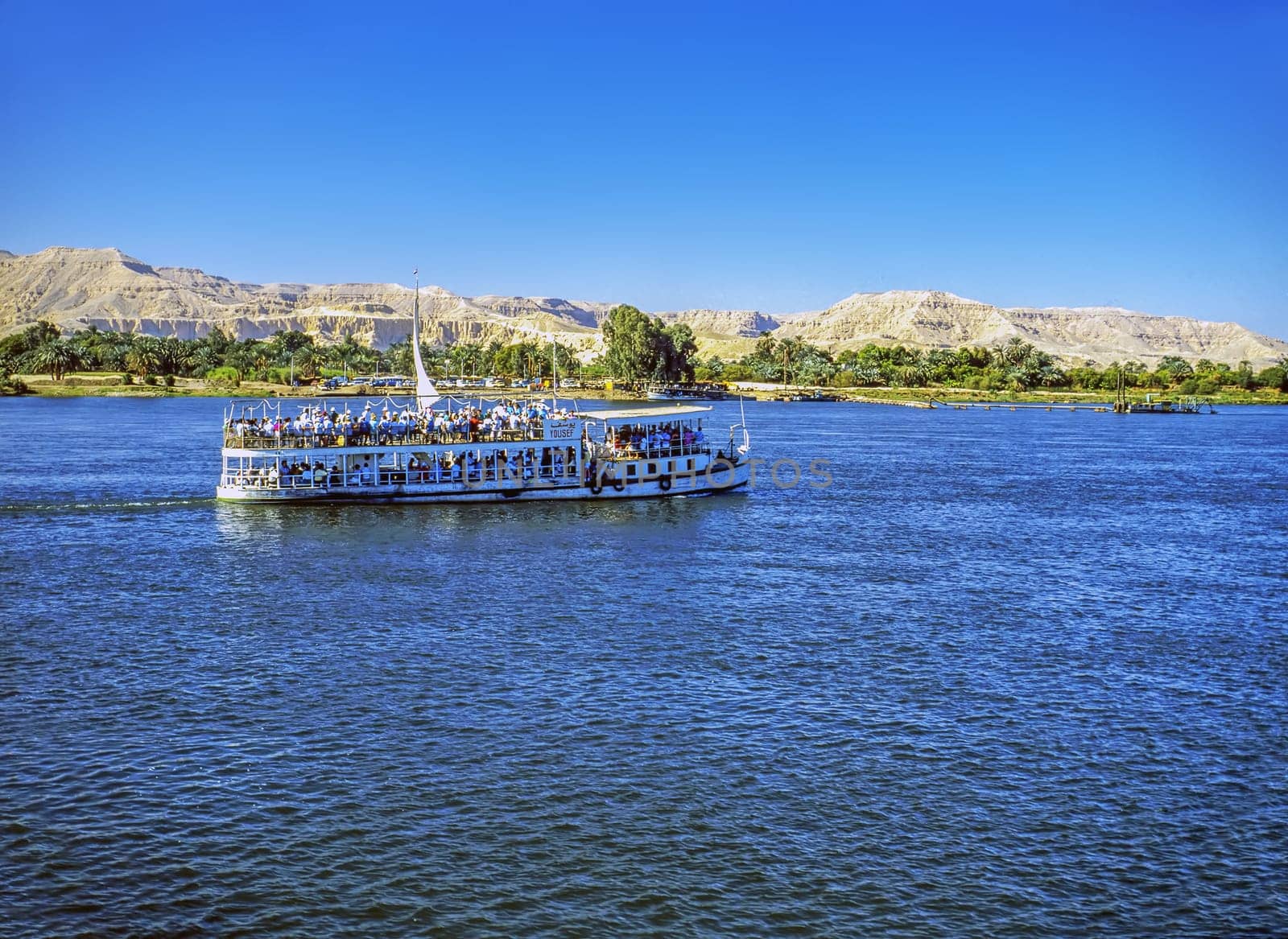 Ferry boat on river Nile  in Luxor