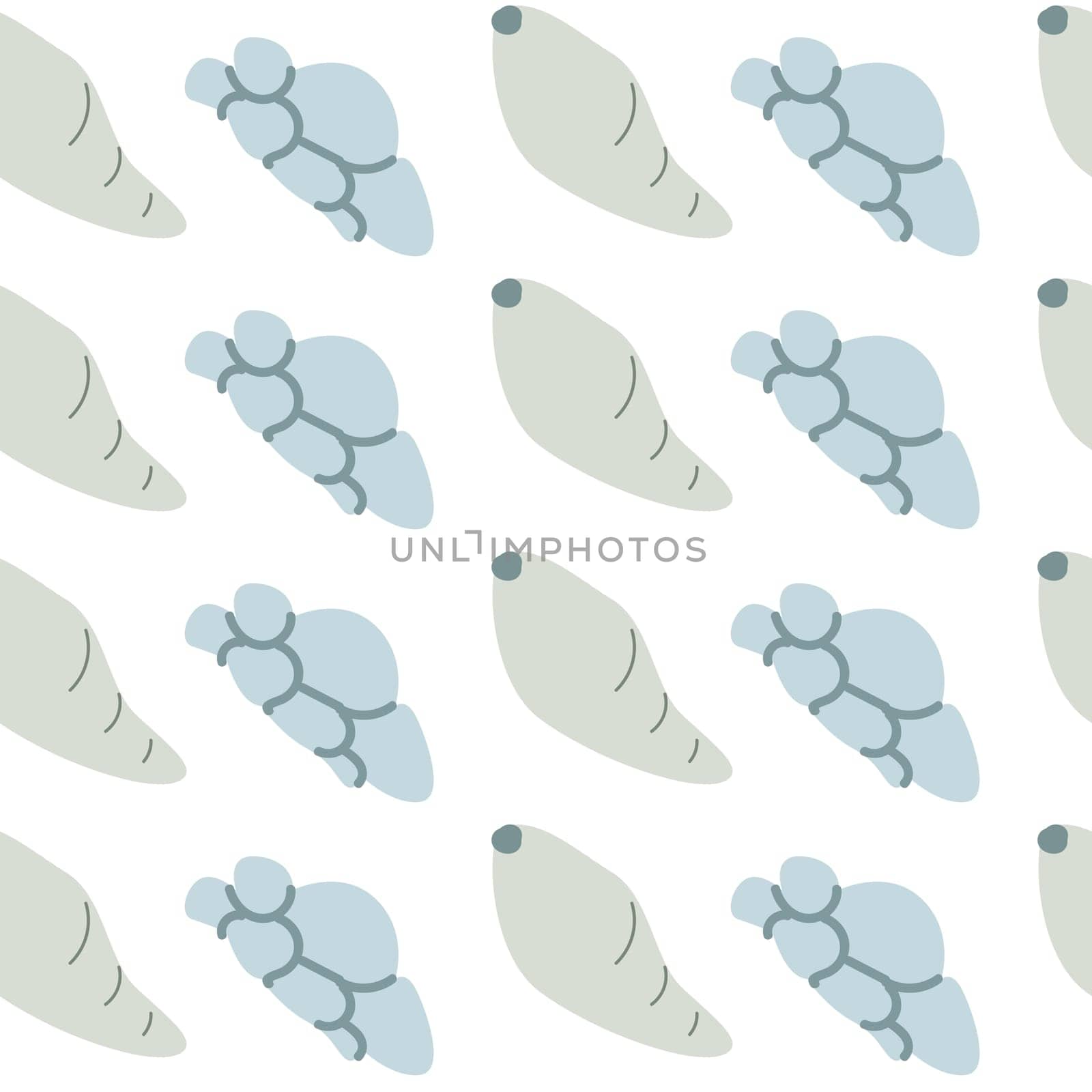 Childrens cute fashion pattern. Childish sea shell seamless background. Marine life elements pattern. Nursery design. Pastel colors. Clams background, seashells, seaweed print. Seashore beach elements