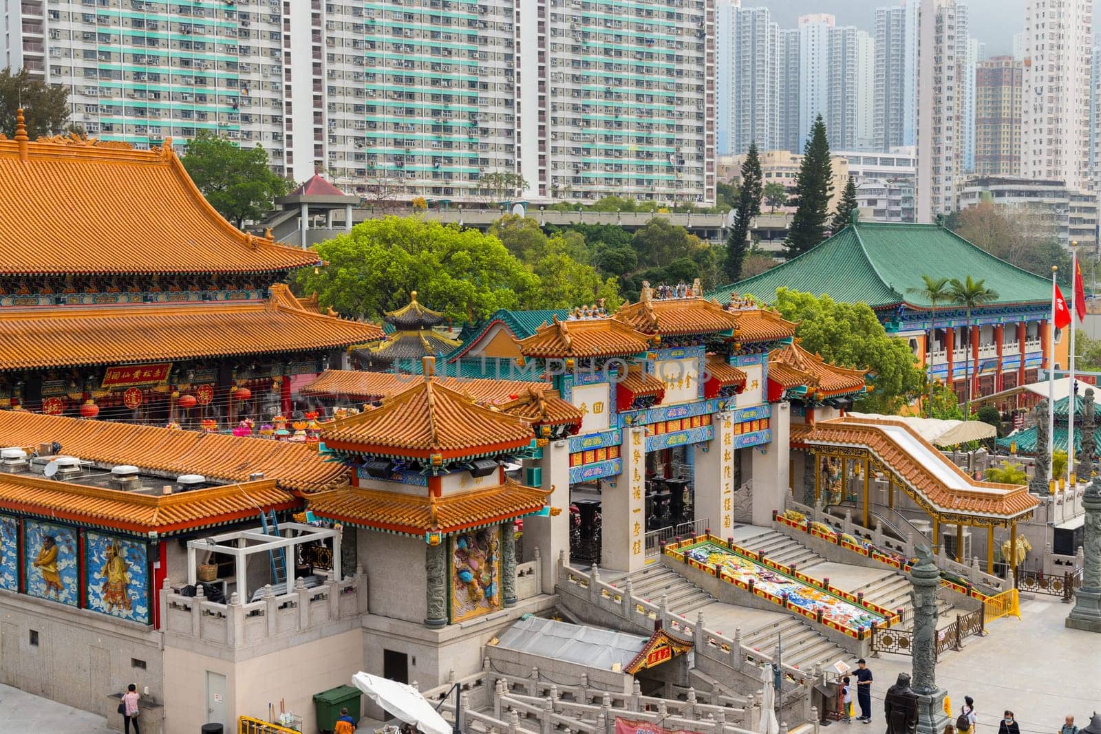 Hong Kong 29 March 2024: Wong Tai Sin temple in Hong Kong city