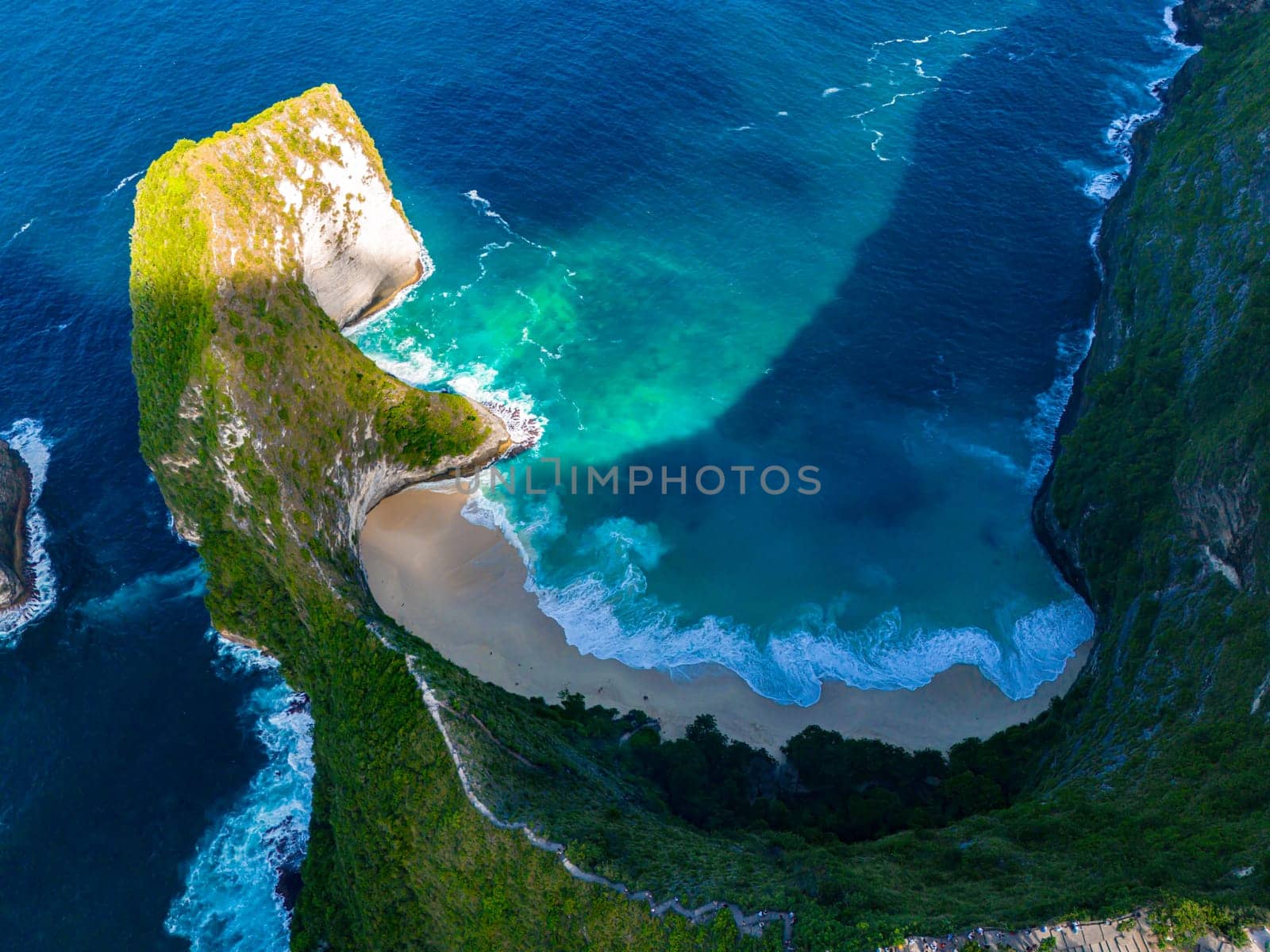 Airview of Kelingking Beach on Nusa Penida Island, Indonesia