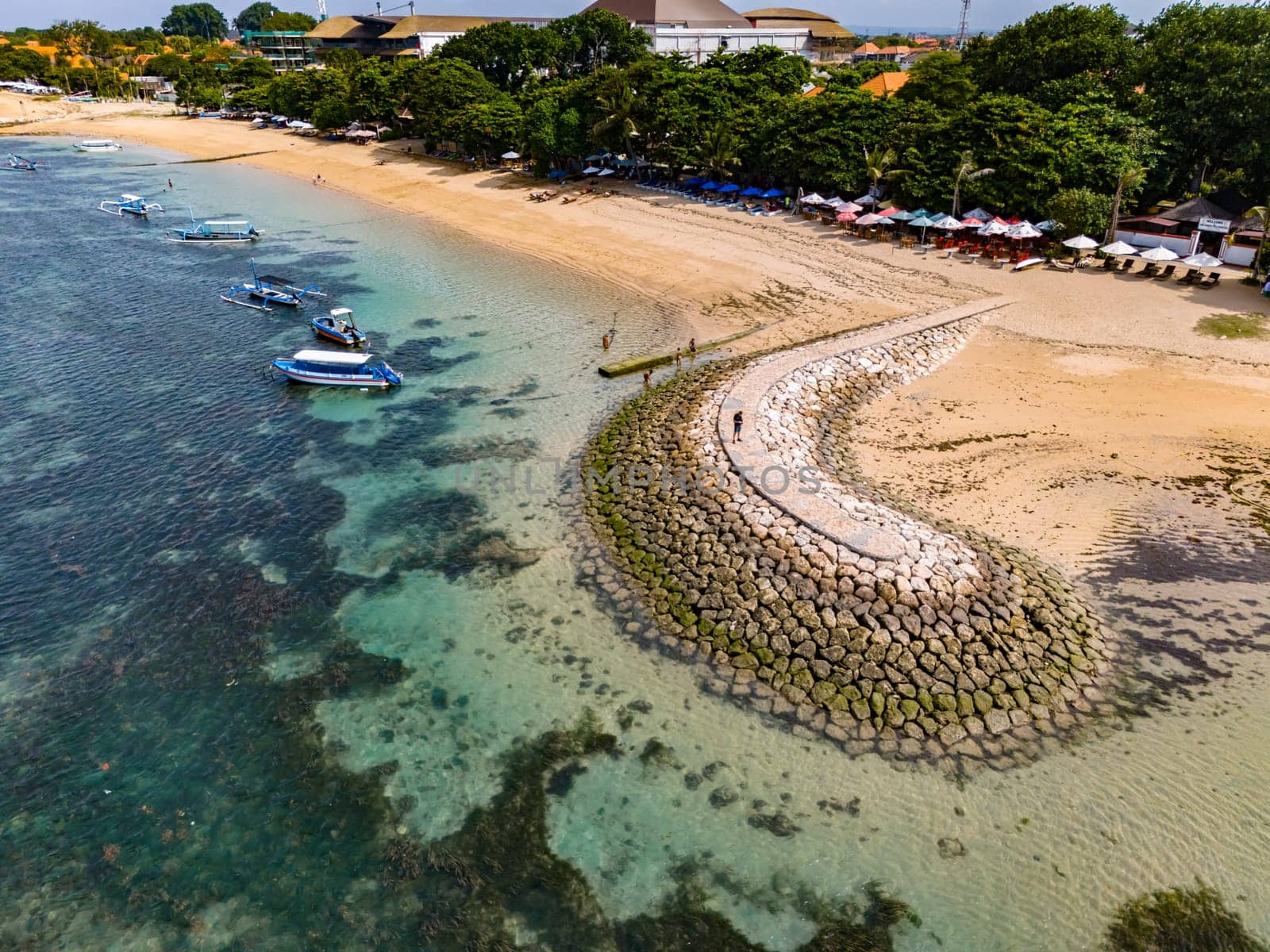 View of Mertasari Beach in Denpasar, Bali, Indonesia
