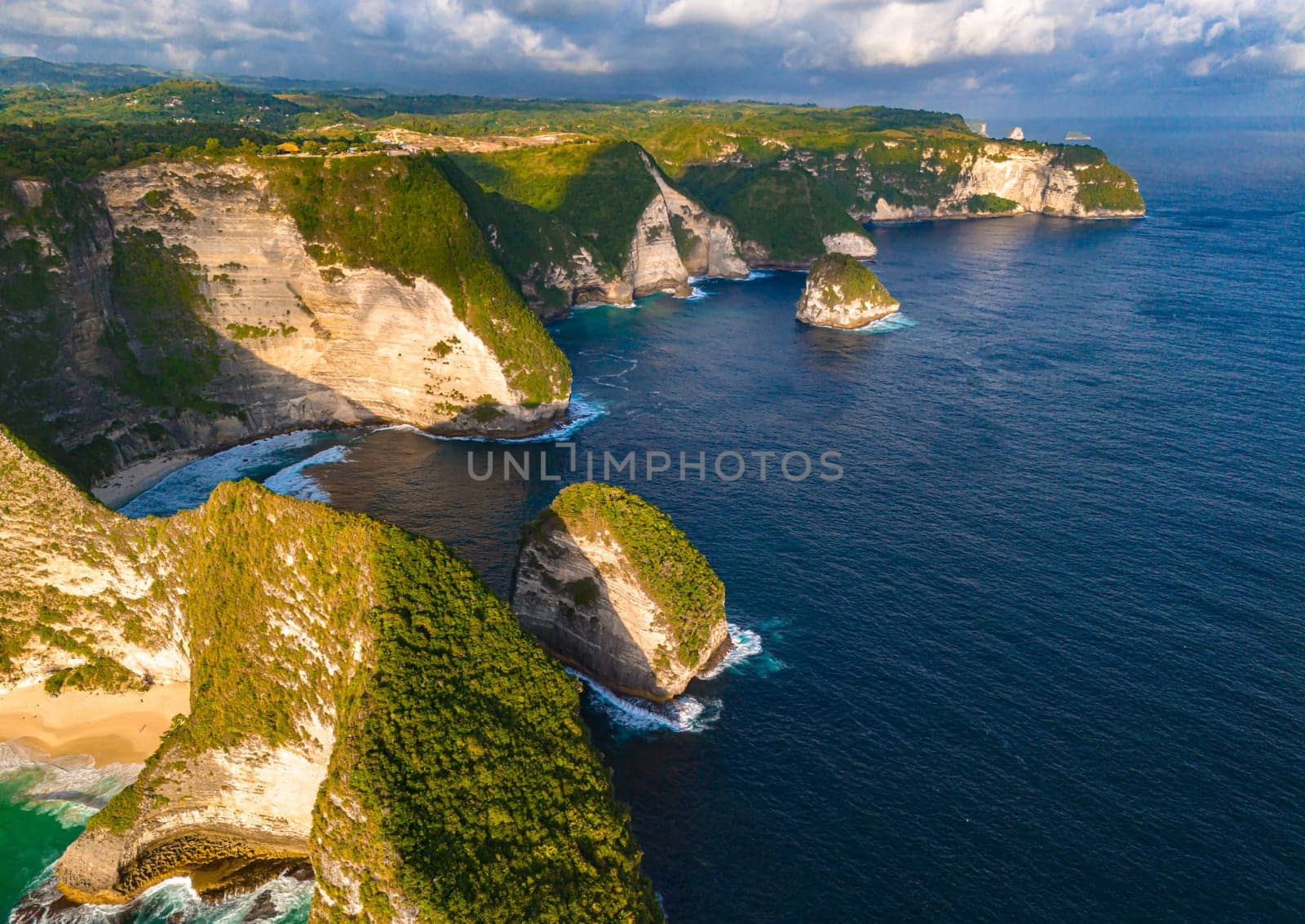 Airview of Kelingking Beach on Nusa Penida Island, Indonesia