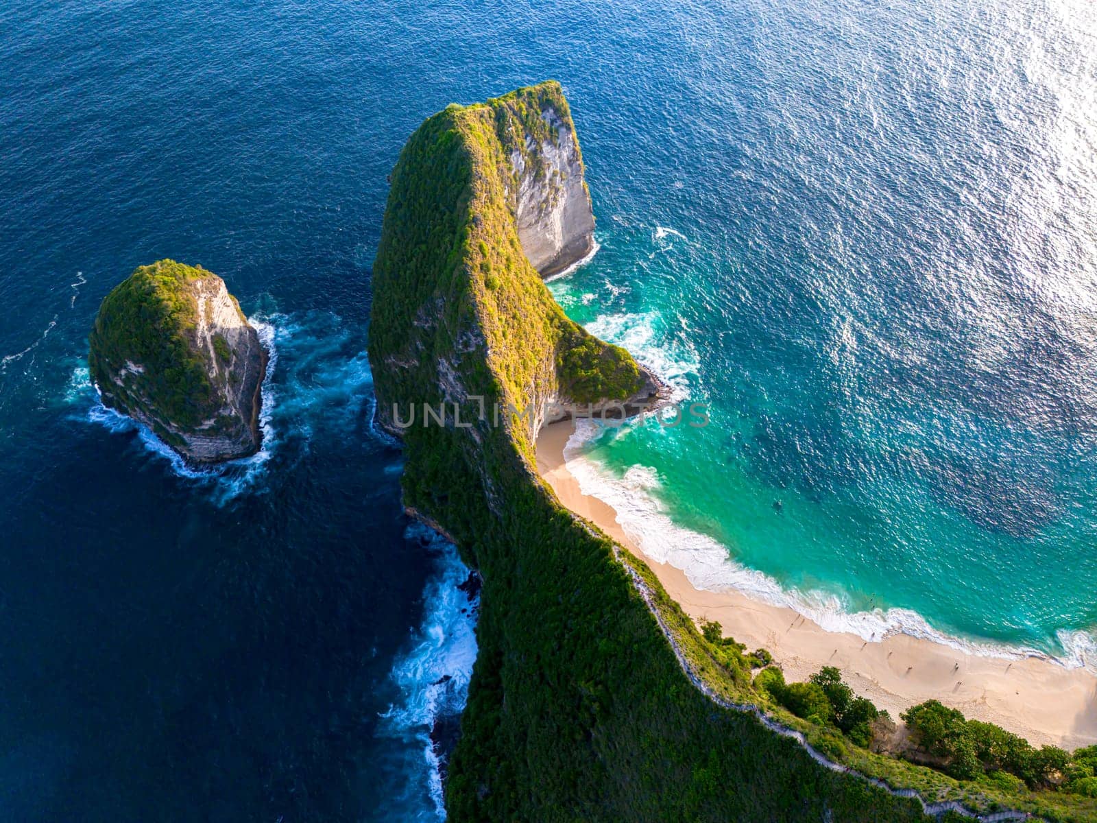 Airview of Kelingking Beach on Nusa Penida Island, Indonesia