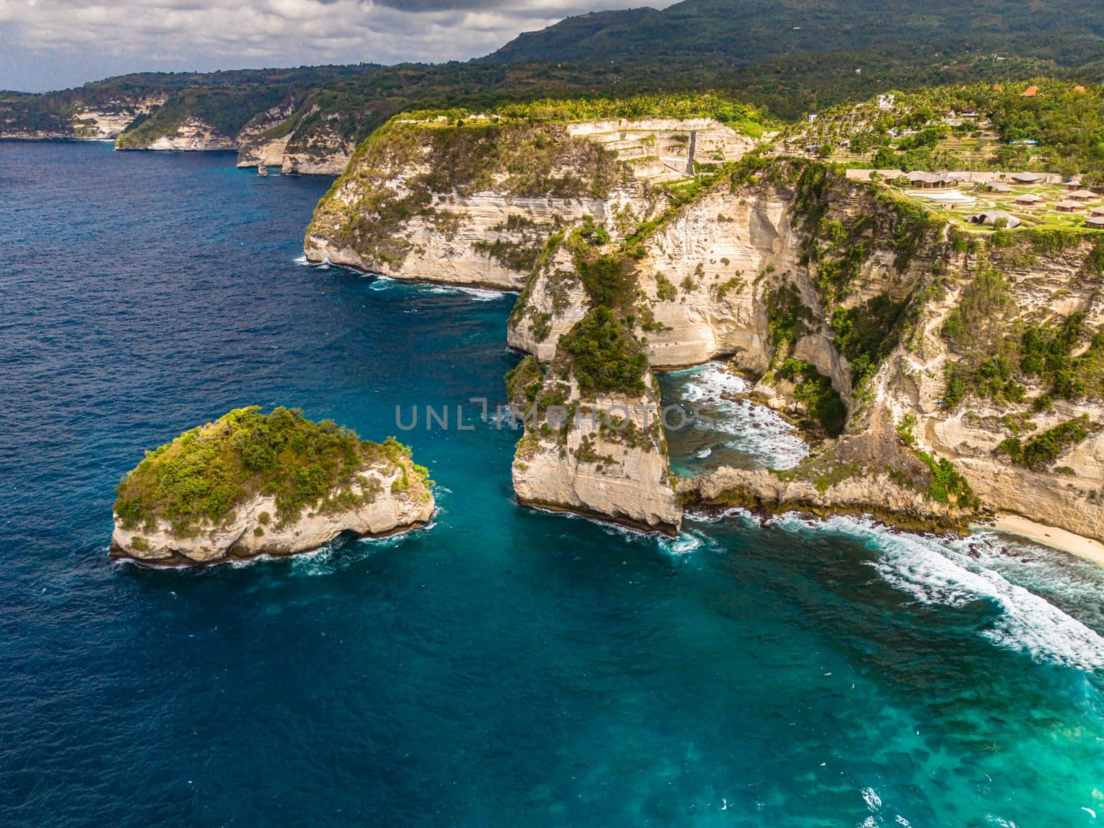 Airview of Diamond Beach on Nusa Penida Island, Indonesia