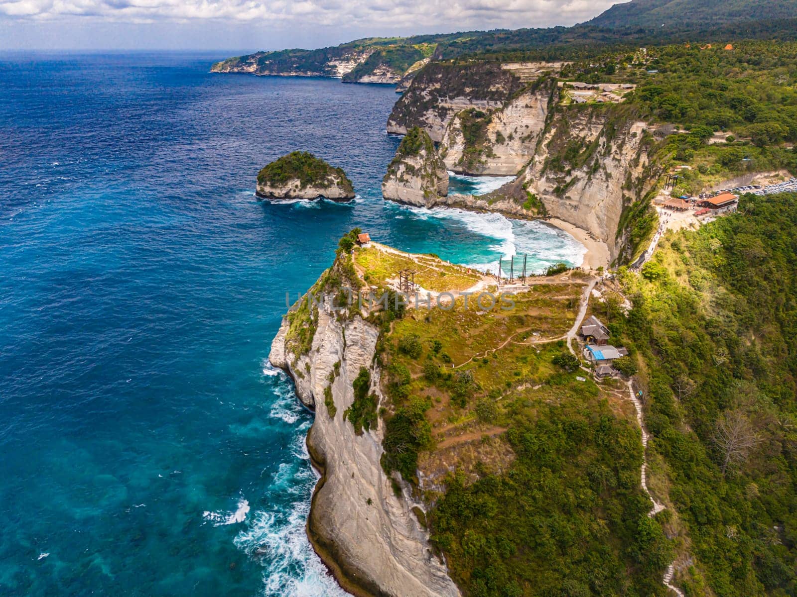 Airview of Diamond Beach on Nusa Penida Island, Indonesia