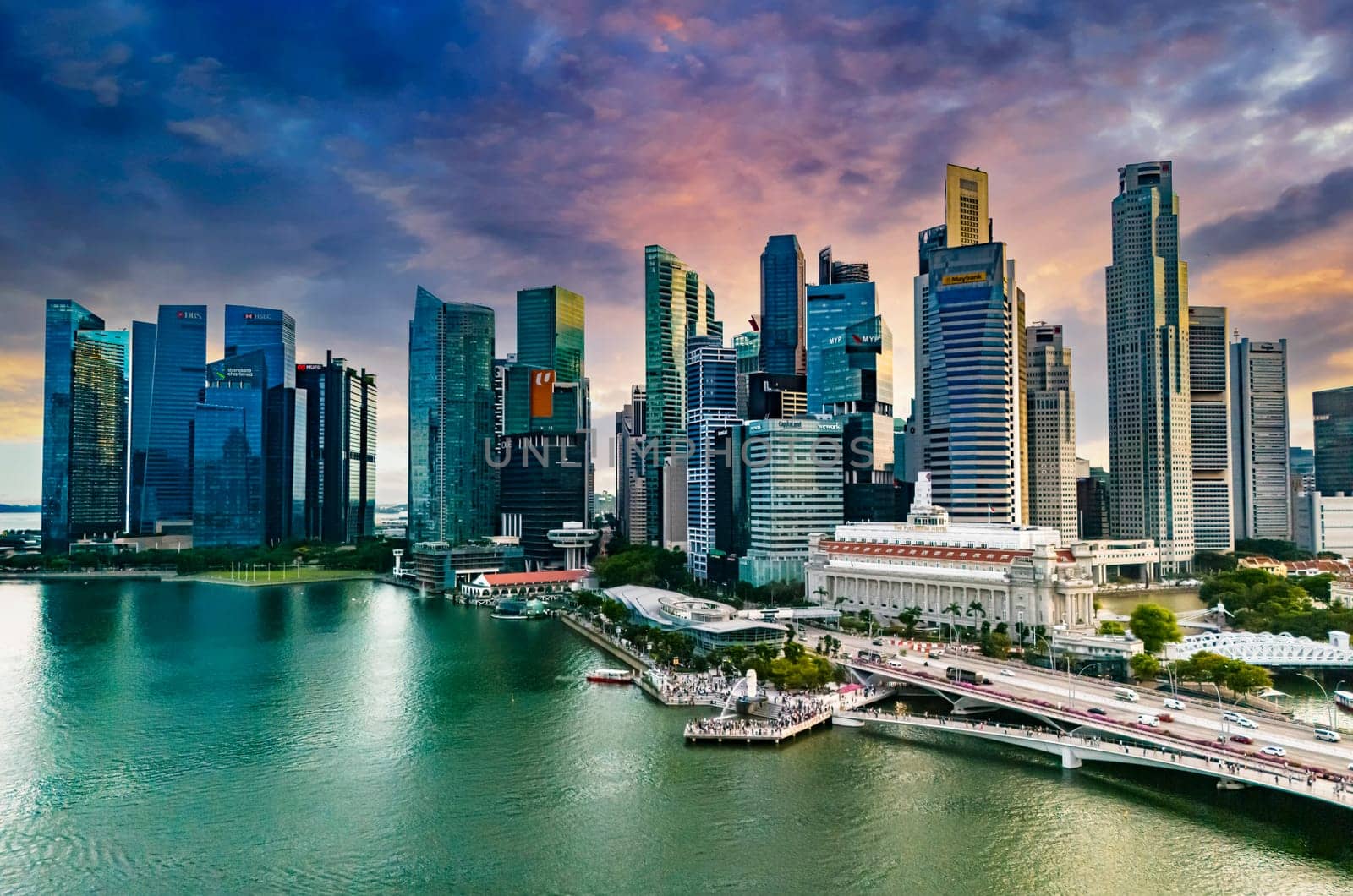 SINGAPORE - MAY 10, 2024: Business architecture of Singapore waterfront