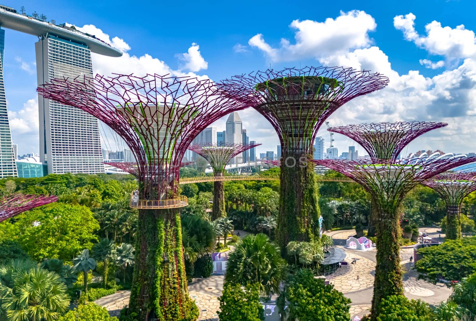 SINGAPORE - MAY 10, 2024: Gardens by the Bay, nature park in the Central Region of Singapore, adjacent to the Marina Reservoir