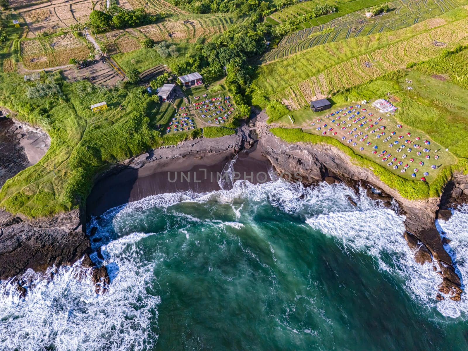 Cliff sea coast near Tanah Lot, Bali, Indonesia
