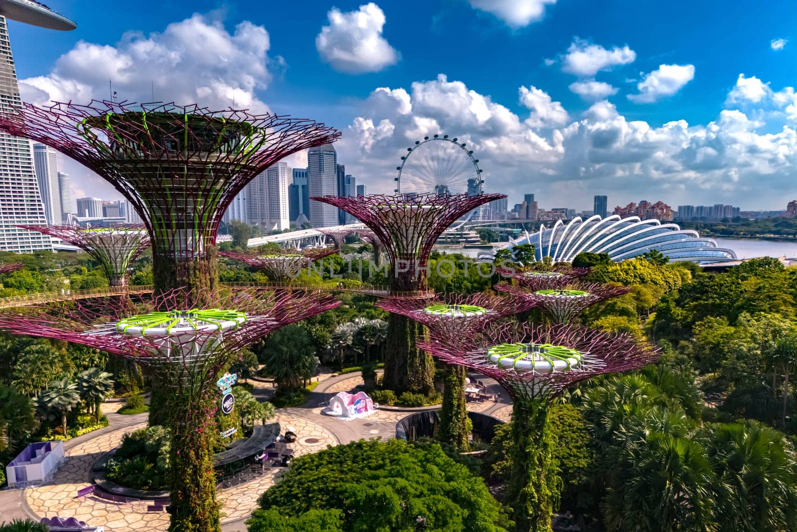 SINGAPORE - MAY 10, 2024: Gardens by the Bay, nature park in the Central Region of Singapore, adjacent to the Marina Reservoir