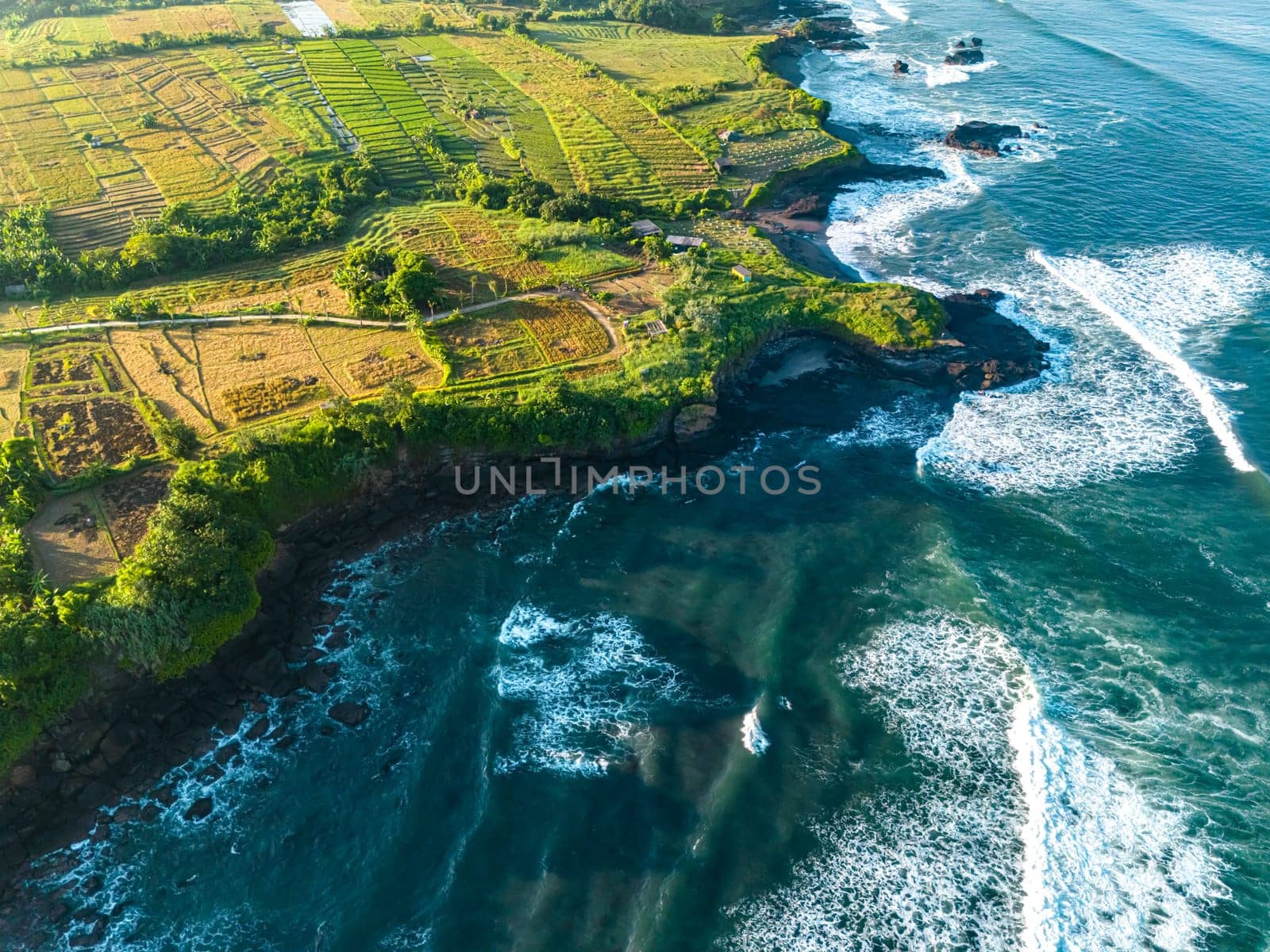 Cliff sea coast near Tanah Lot, Bali, Indonesia