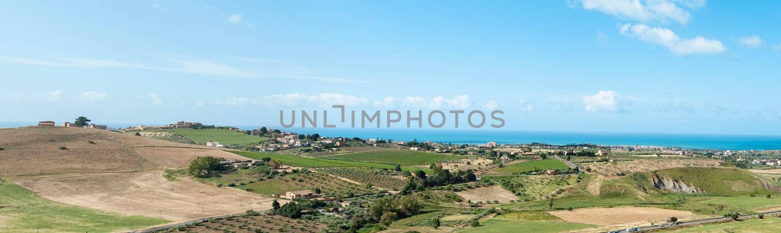 Panoramic view of the province of Agrigento, Sicily, Italy