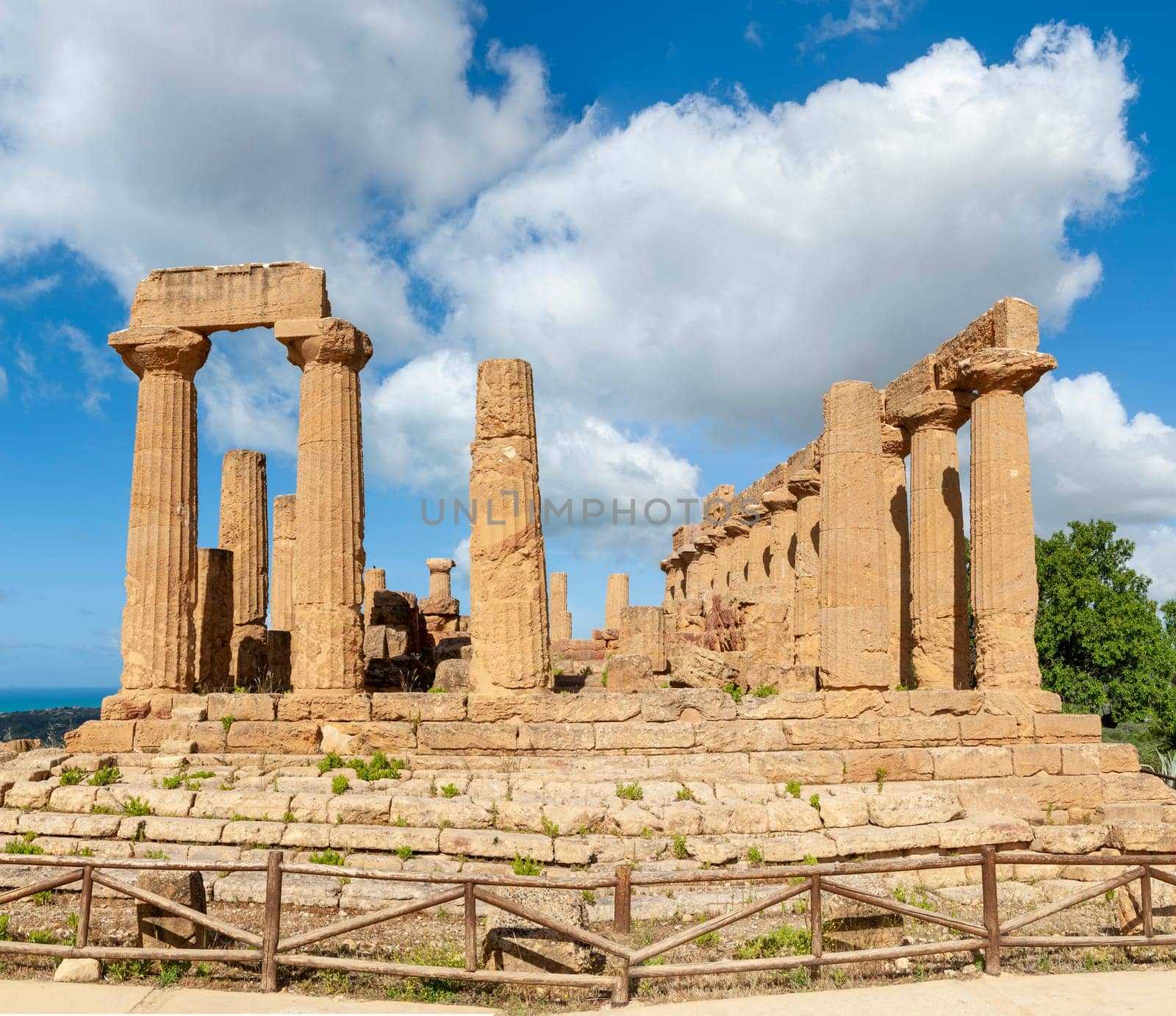 Agrigento, Sicily, Italy May 3 2024: The Temple of Juno in the Valley of the Temples in Agrigento