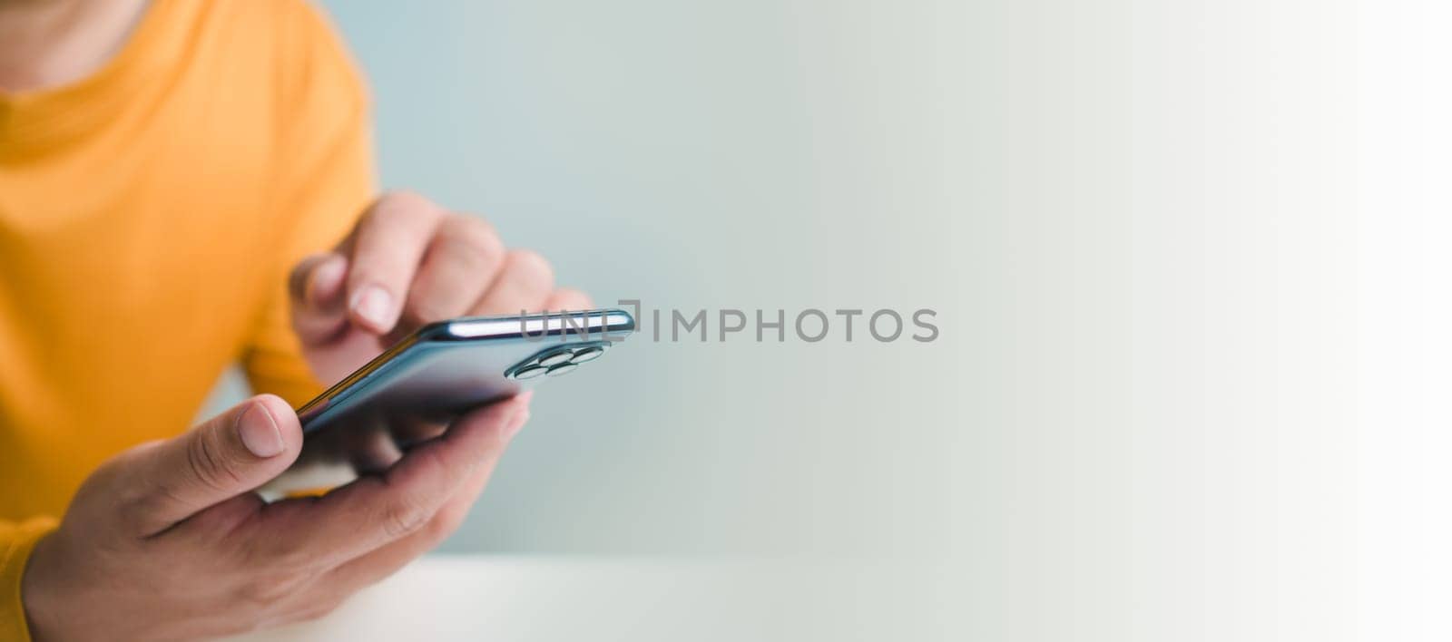 Man uses smartphone to check new mail, New email notification concept for business email communication and digital marketing, The inbox receives electronic message notifications, internet technology.