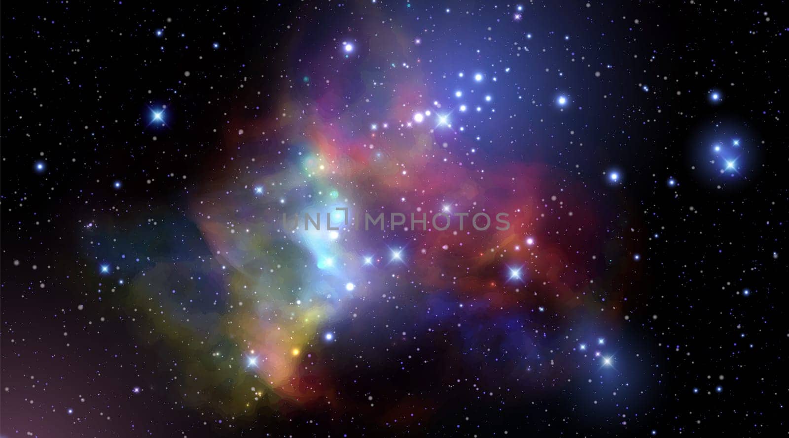 Space vector background with realistic nebula and shining stars. Magic colorful galaxy