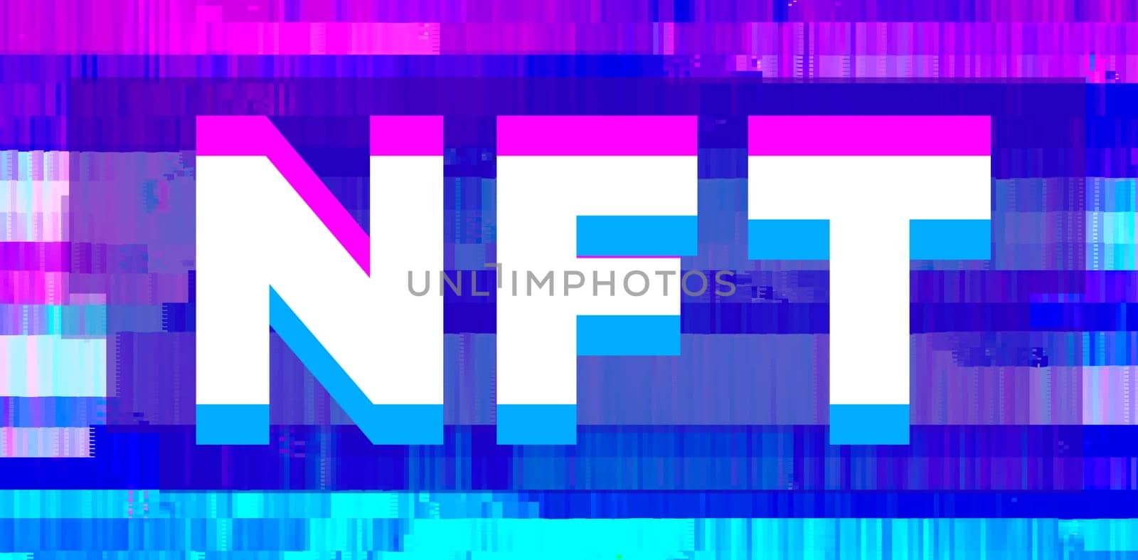 Non-fungible token NFT vector on dark background