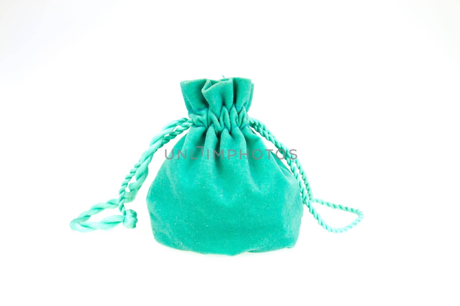 Small green velvet pouch for jewelry