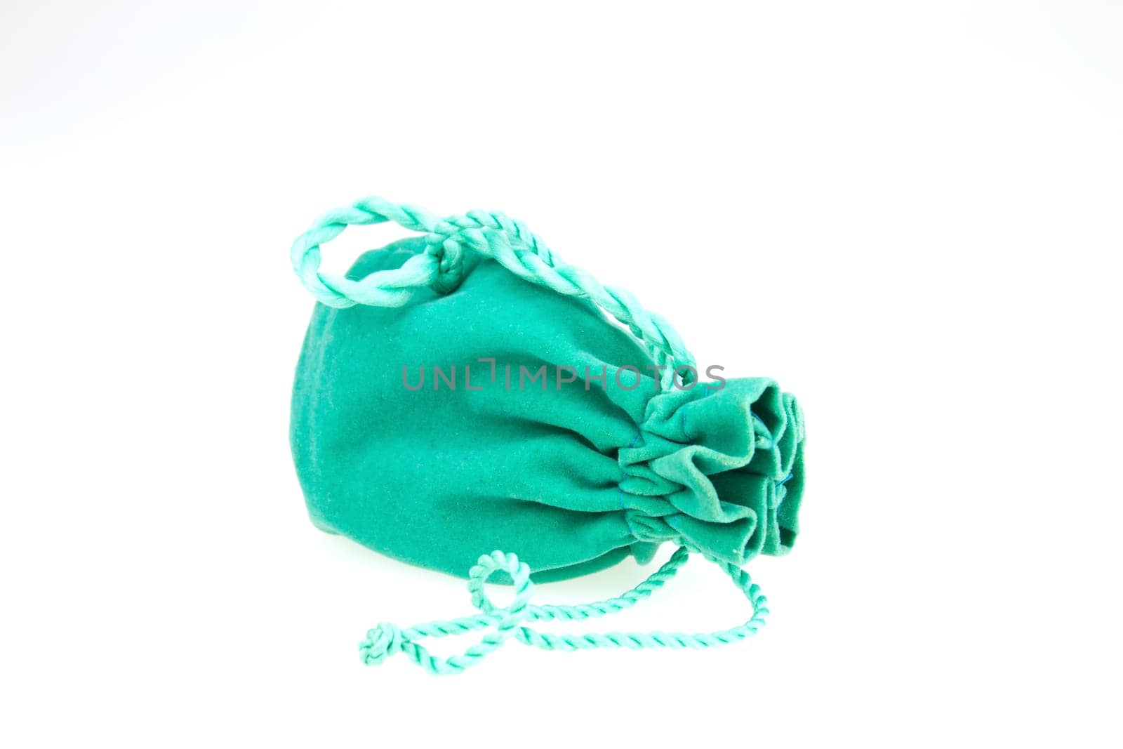 Small green velvet pouch for jewelry