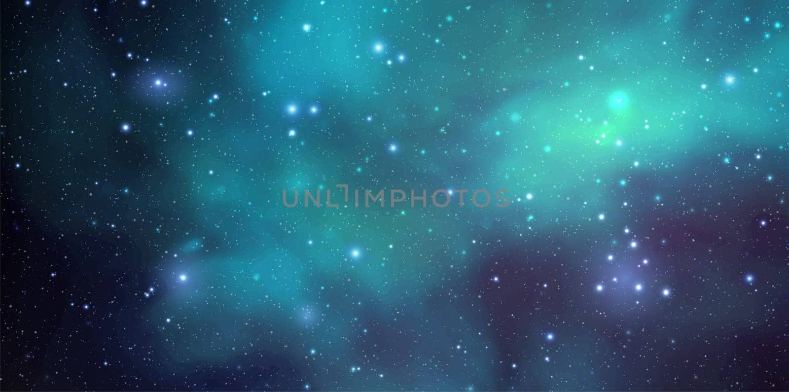 Space vector background with realistic nebula and shining stars. Magic colorful galaxy