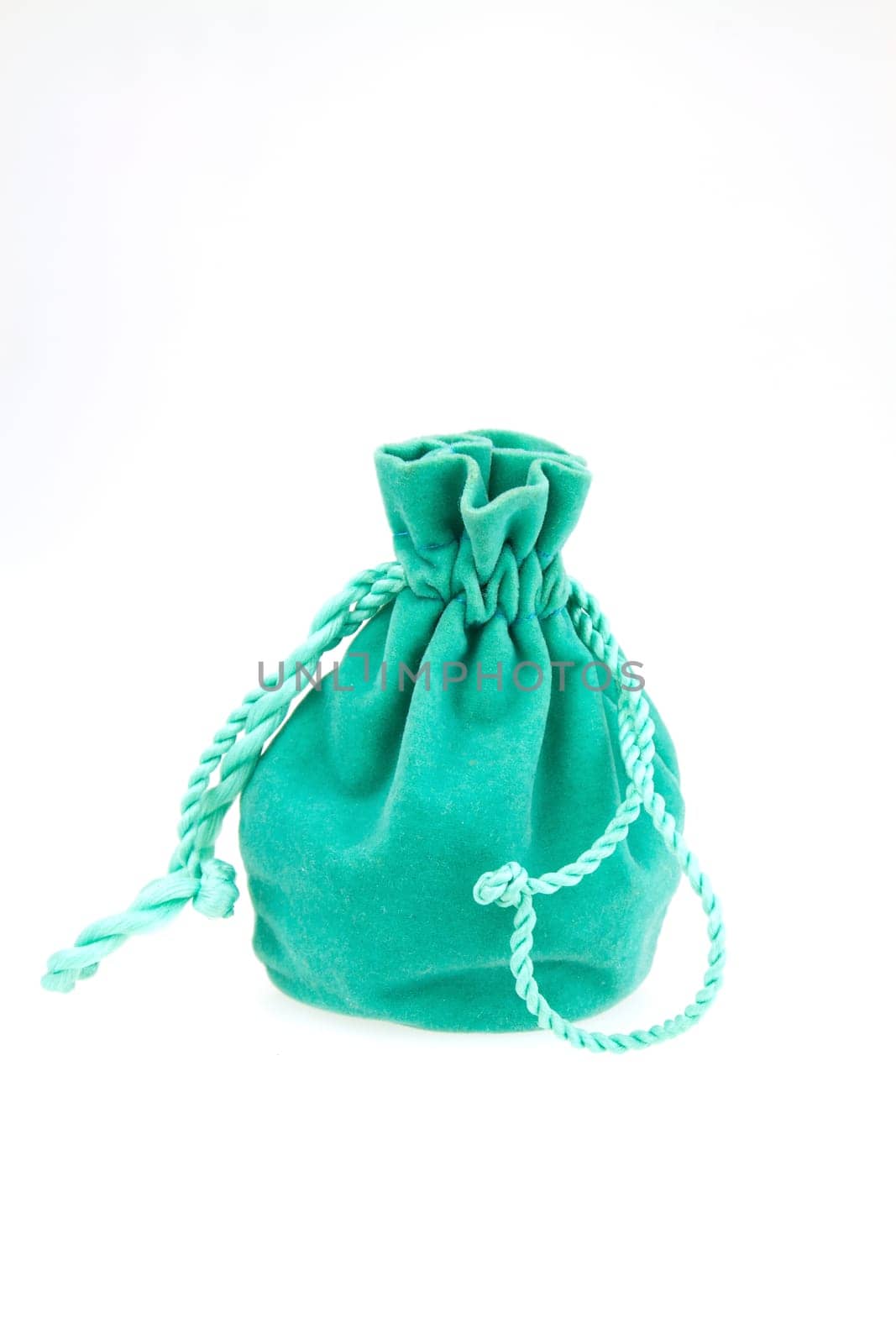 Small green velvet pouch for jewelry