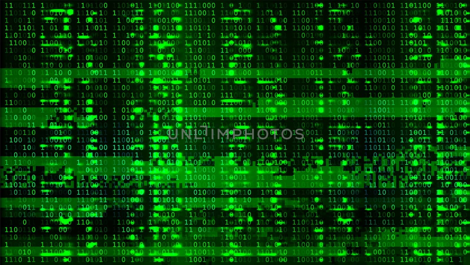 Abstract futuristic cyberspace with binary code. Matrix digits background