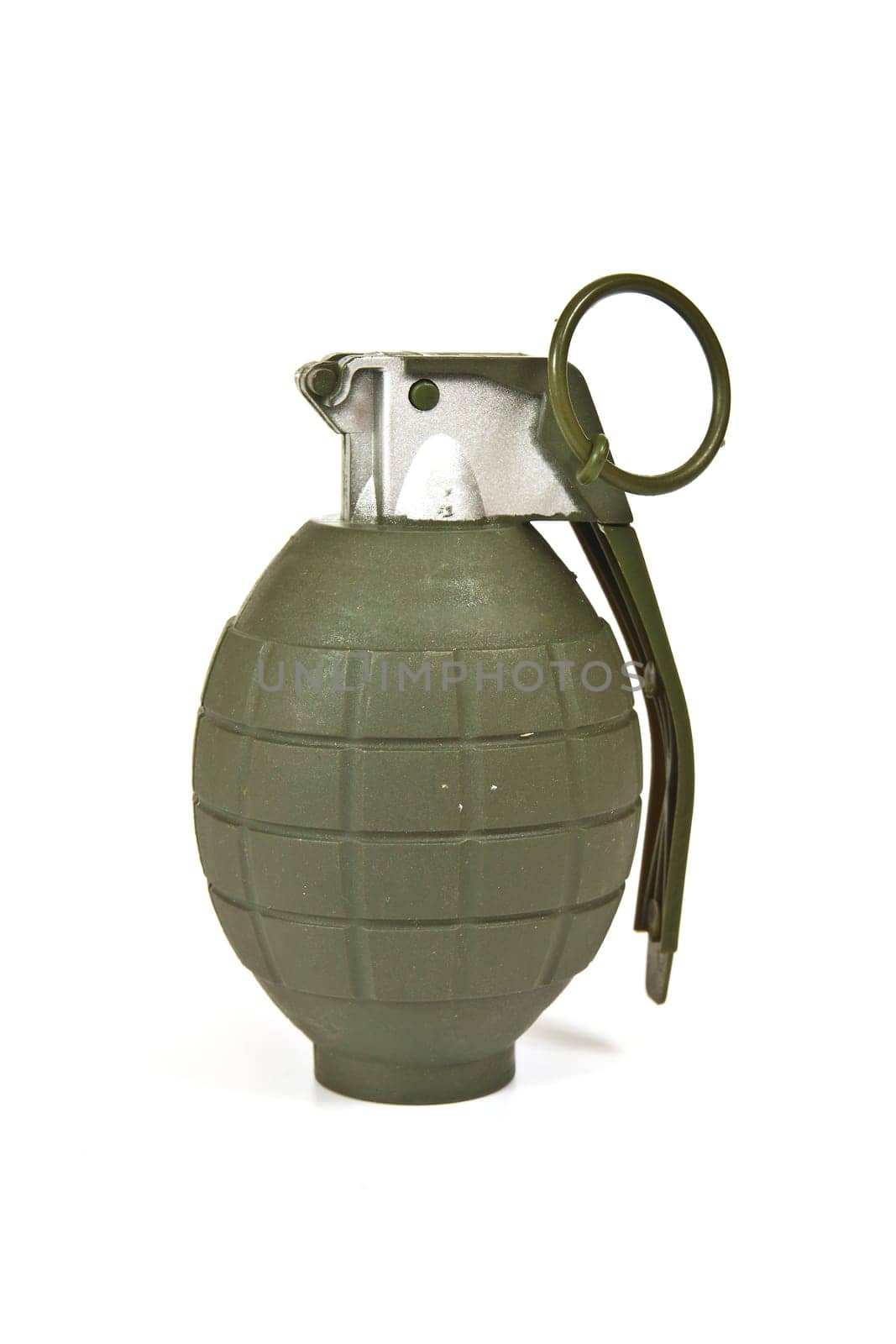 Realistic looking hand grenade made of plastic