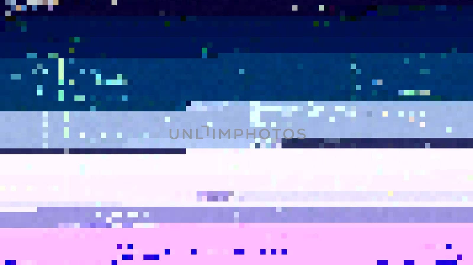 Trendy glitch pattern on dark background. Abstract vector geometric elements