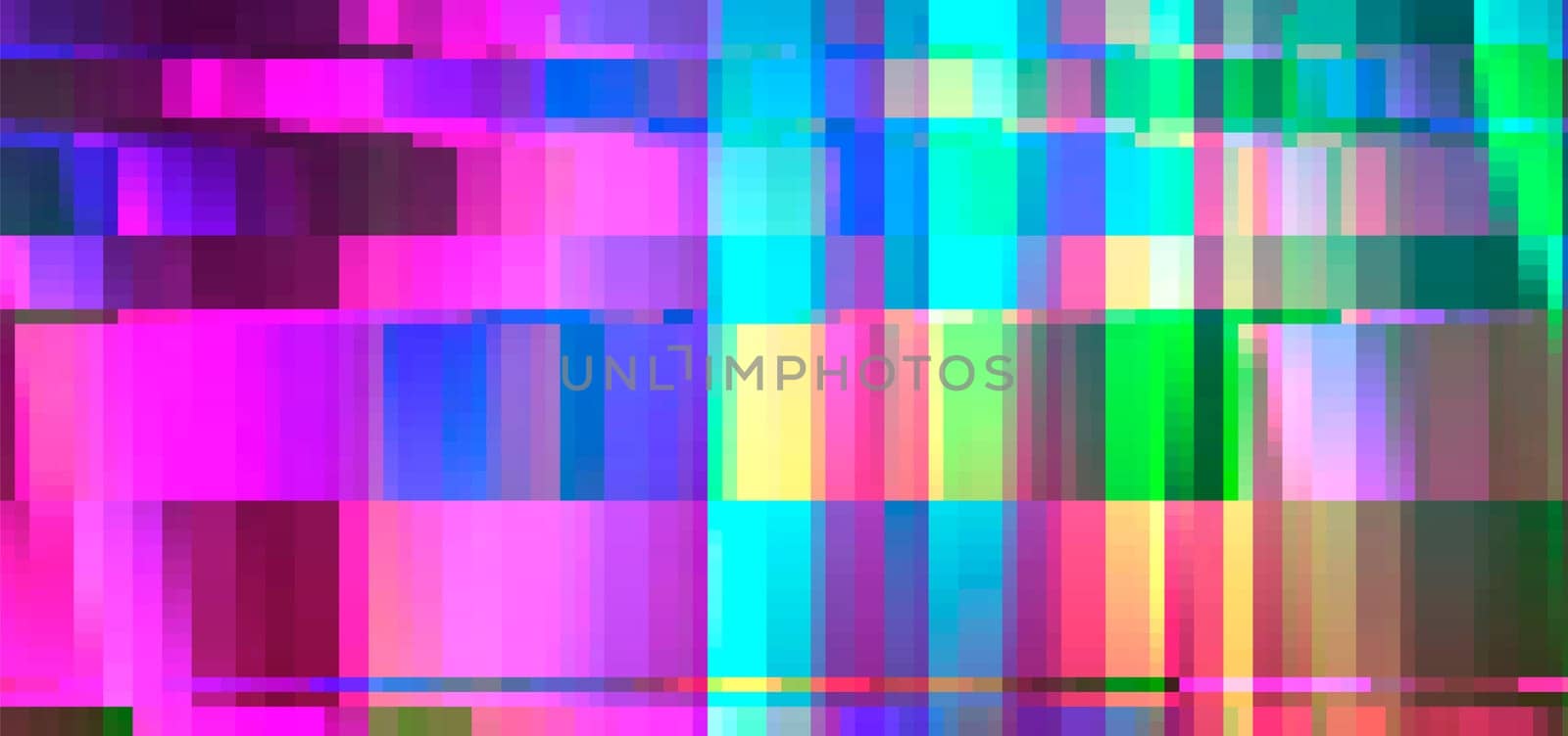 Trendy glitch pattern on dark background. Abstract vector geometric elements