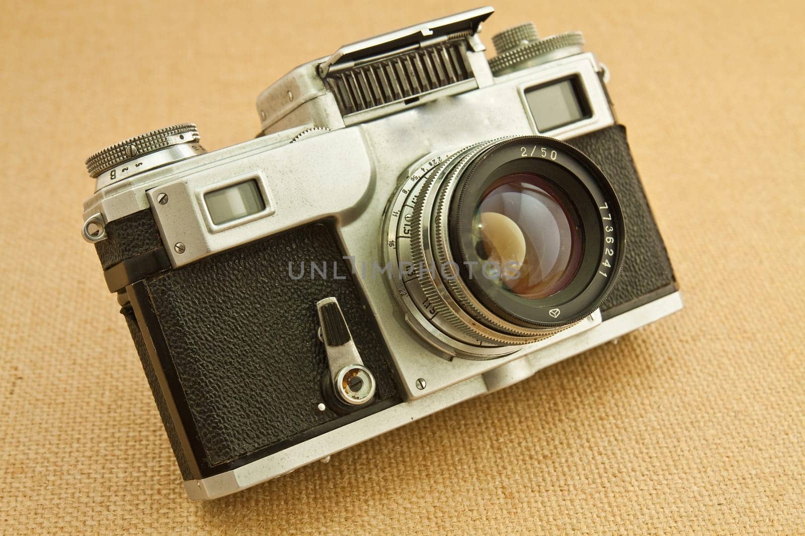 Model of classical 35 mm camera in the middle of the nineteenth century