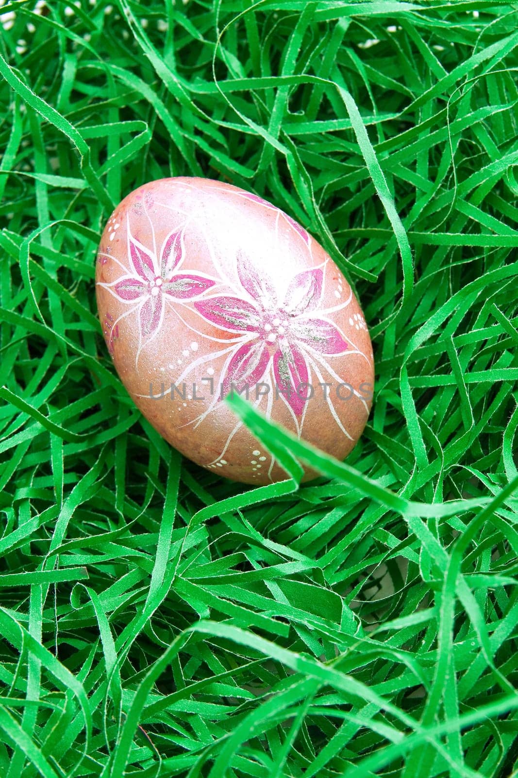 Hand painted colorful decorated egg for Easter