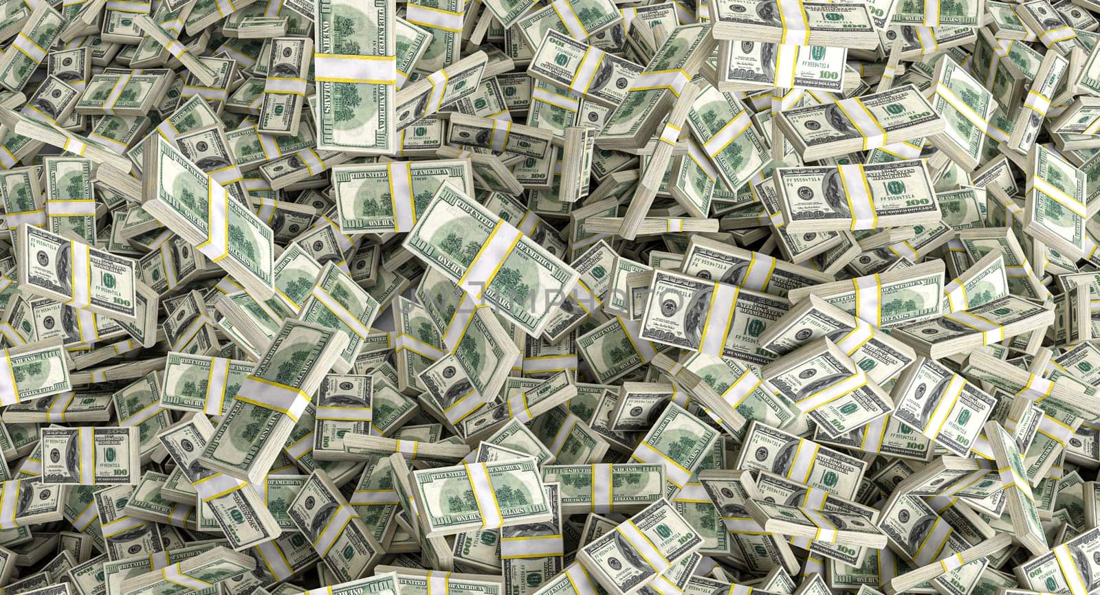 Overflowing with cash, dollar, money rich concept, success