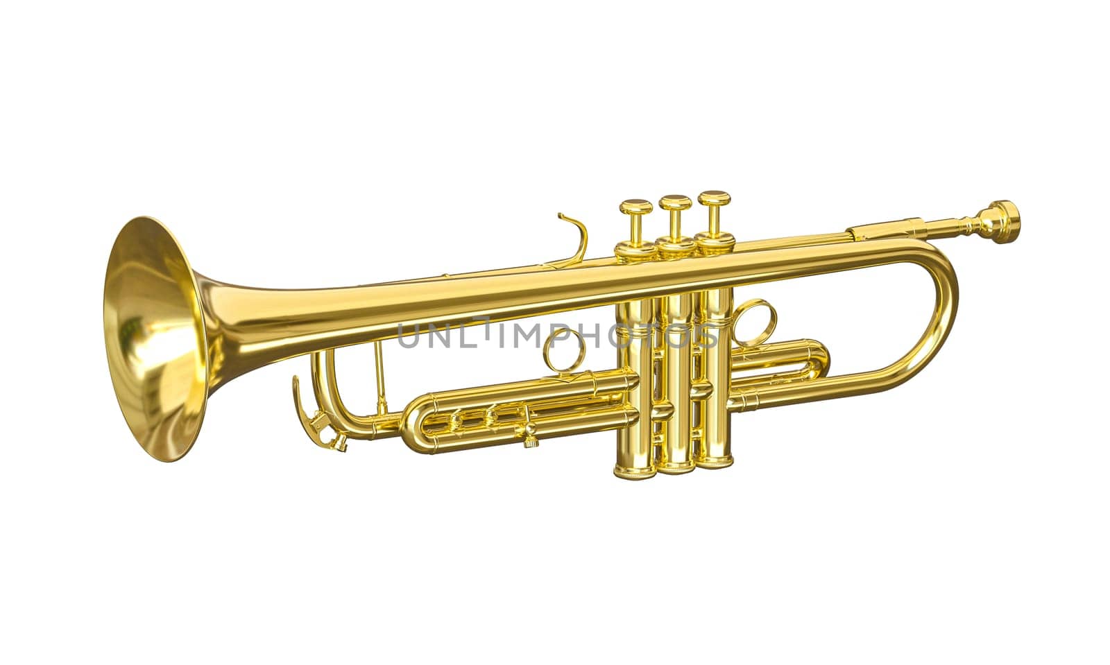 golden trumpet musical instrument isolated transparent background brass jazz