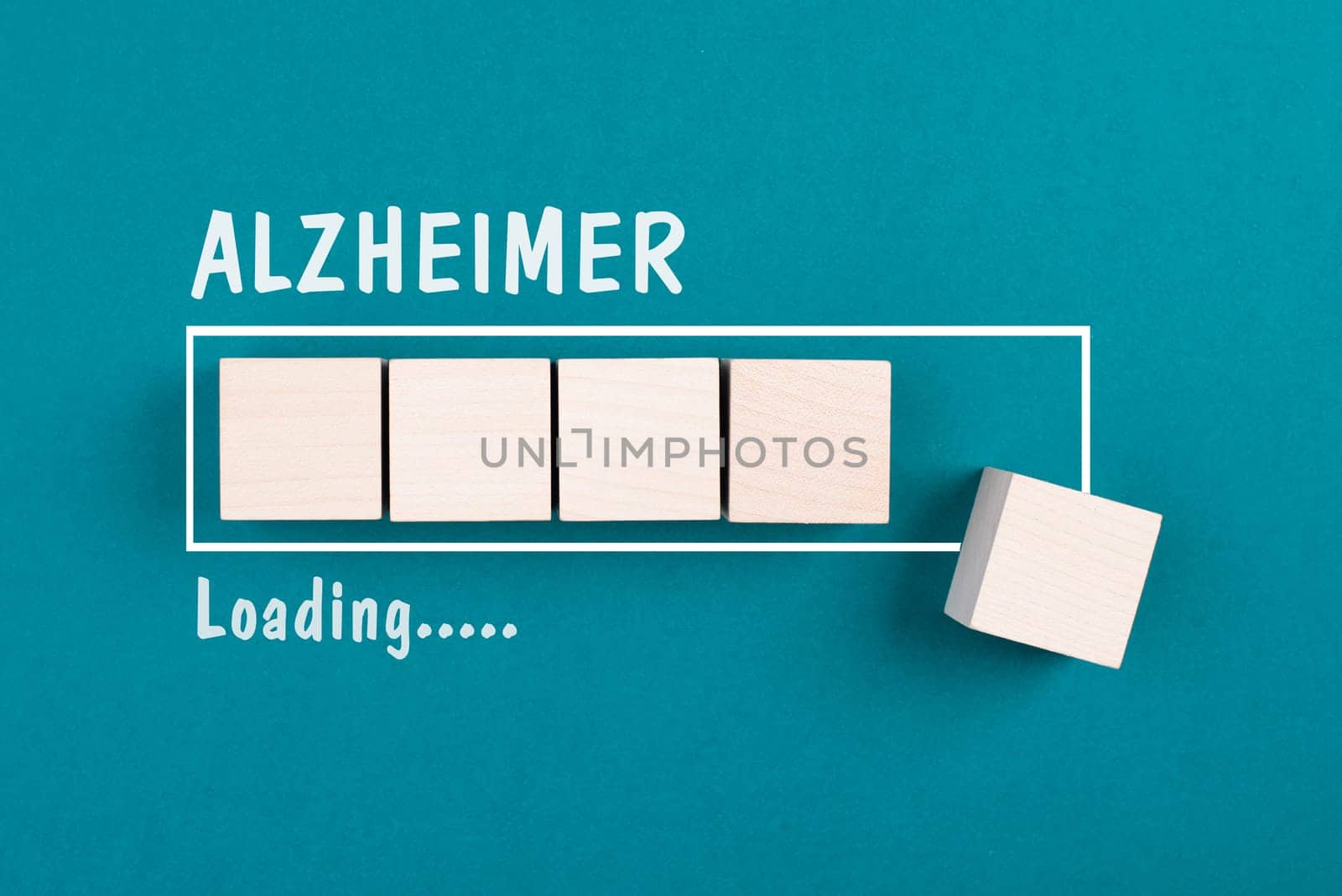 Alzheimer loading bar, awareness day, dementia diagnosis, Parkinson´s disease, memory loss brain disorder