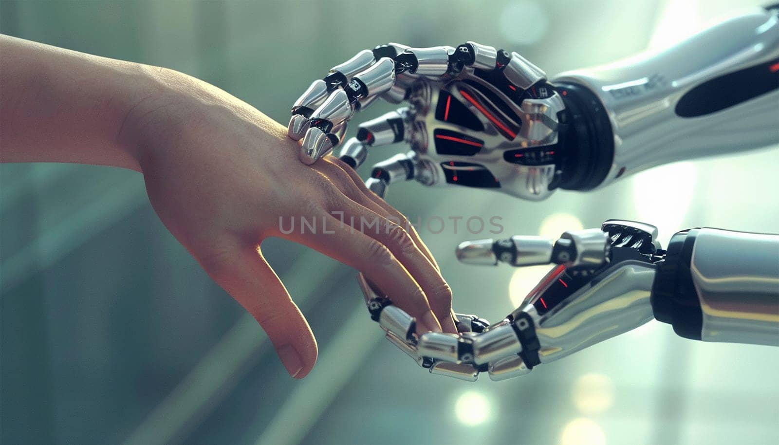 AI Artificial Intelligence Robot Head with digital graphic Brain Engine in modern city. 4k video Futuristic technology concept design cyber background