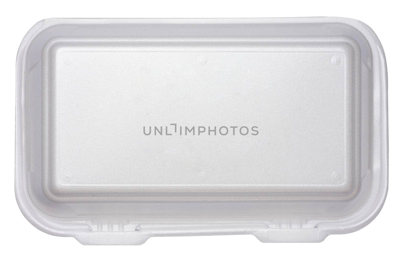 Disposable tableware with lid for hot food on isolated background, top view