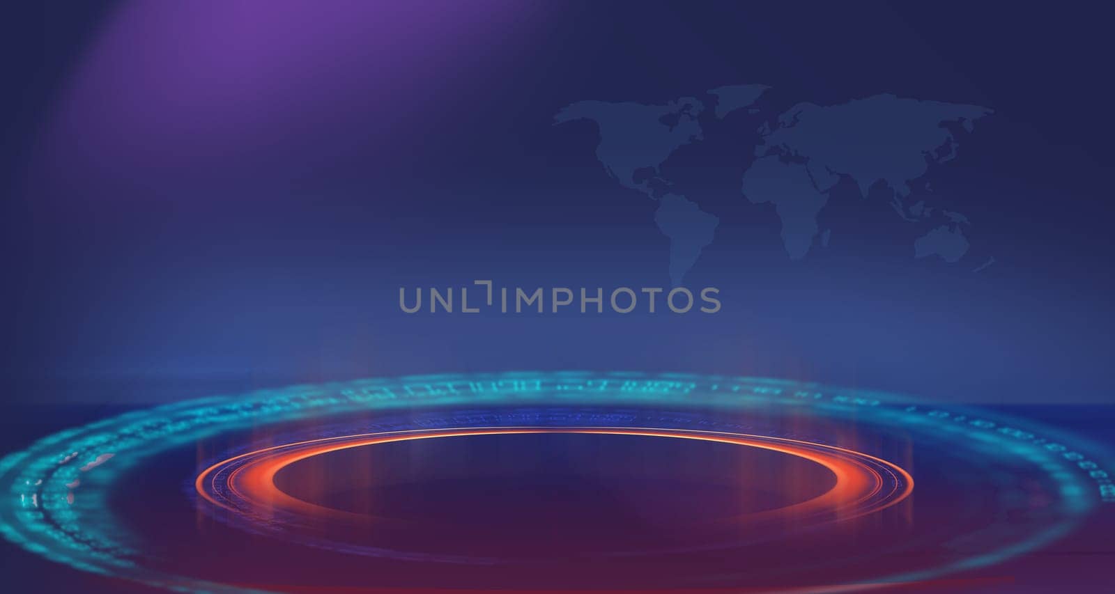 Abstract business background circular light effect - 3d illustration