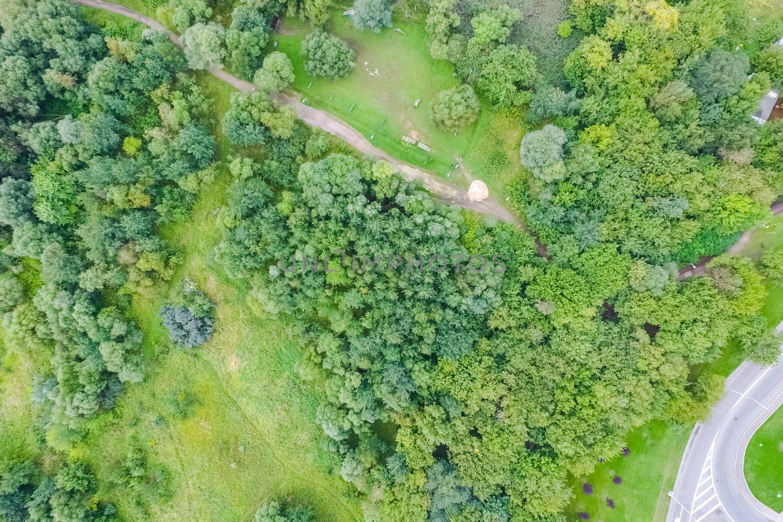 Suburban park and glade. Suburban landscape suburbs