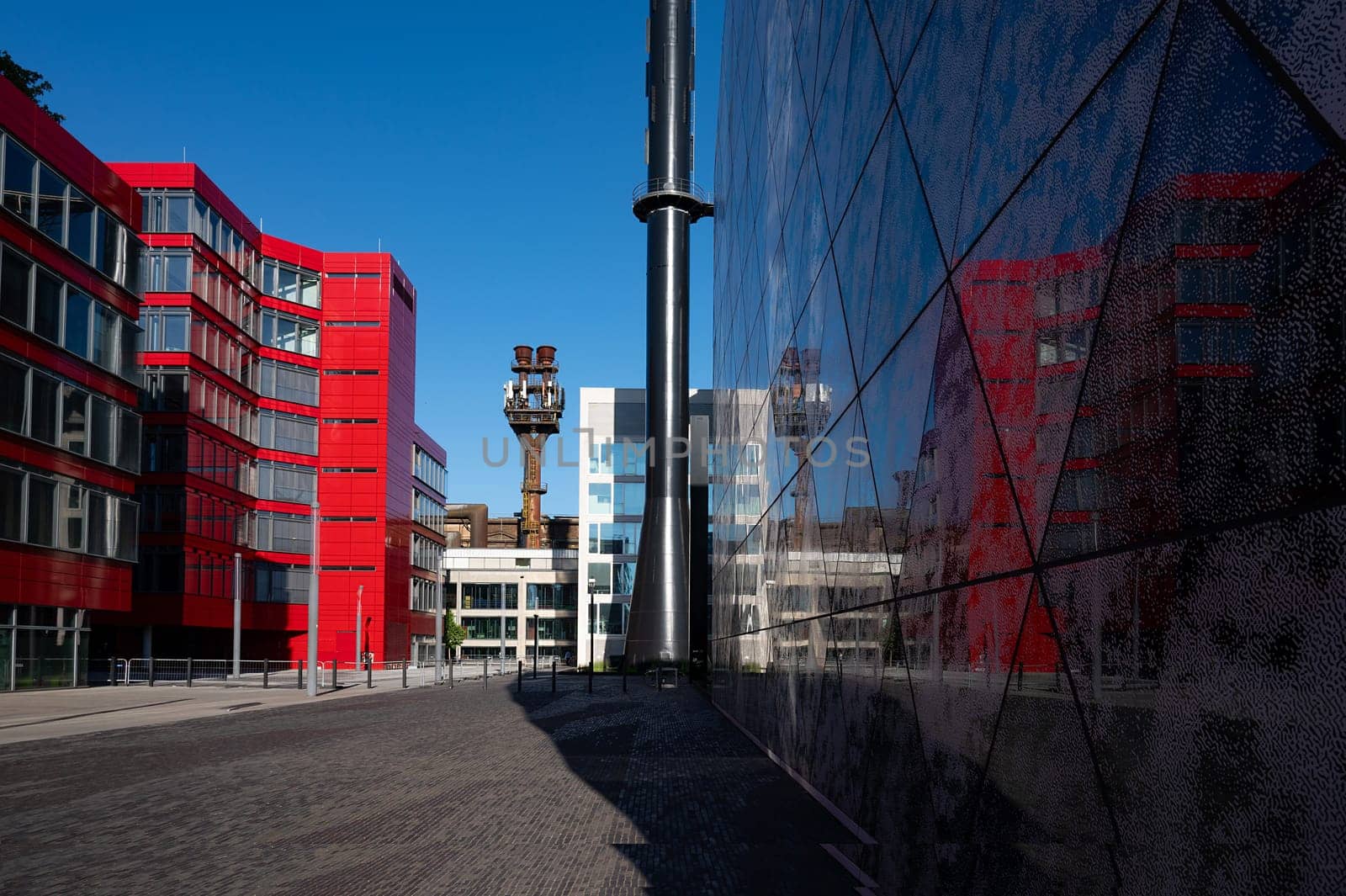 Le Fonds Belval Esch sur Alzette, center of the Luxembourg iron and steel industry, smelting works and blast furnace mixed with modern architecture, 10.06.2024