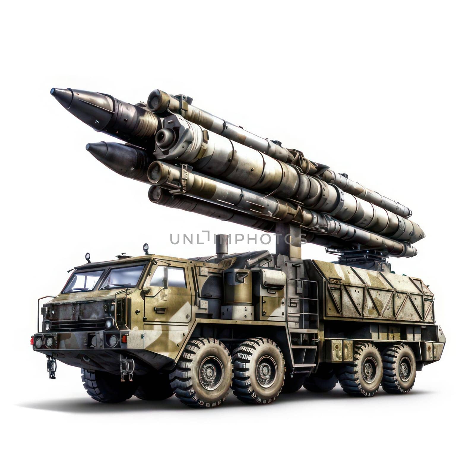 Rocket launcher isolated on white AI generated image