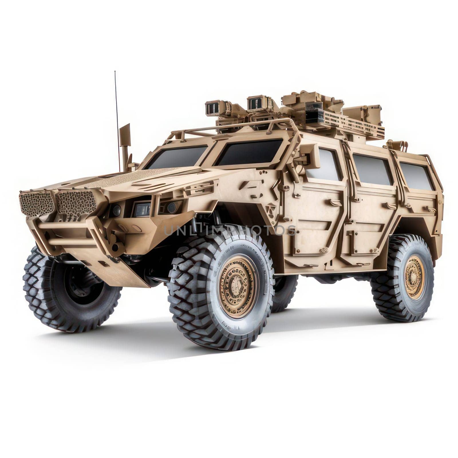 Bushmaster Protected Mobility Vehicle isolated on white AI generated image