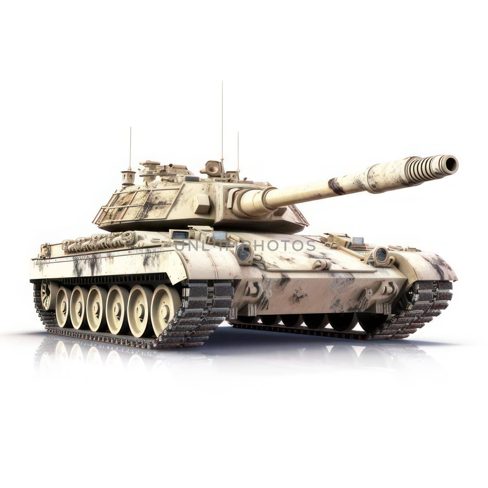 Leopard 1 main battle tank isolated on white AI generated image