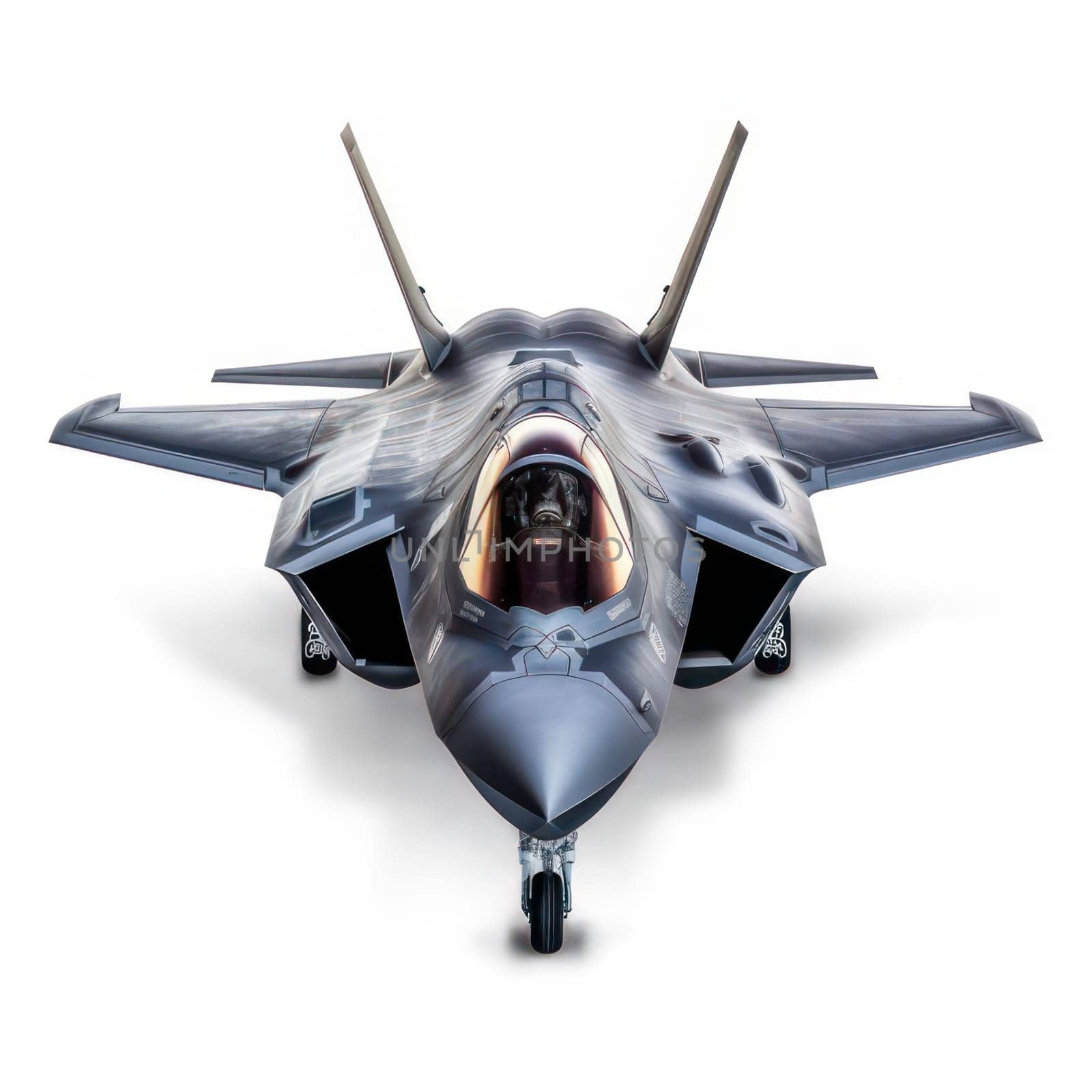 F-35 Fighter jet isolated on white AI generated image