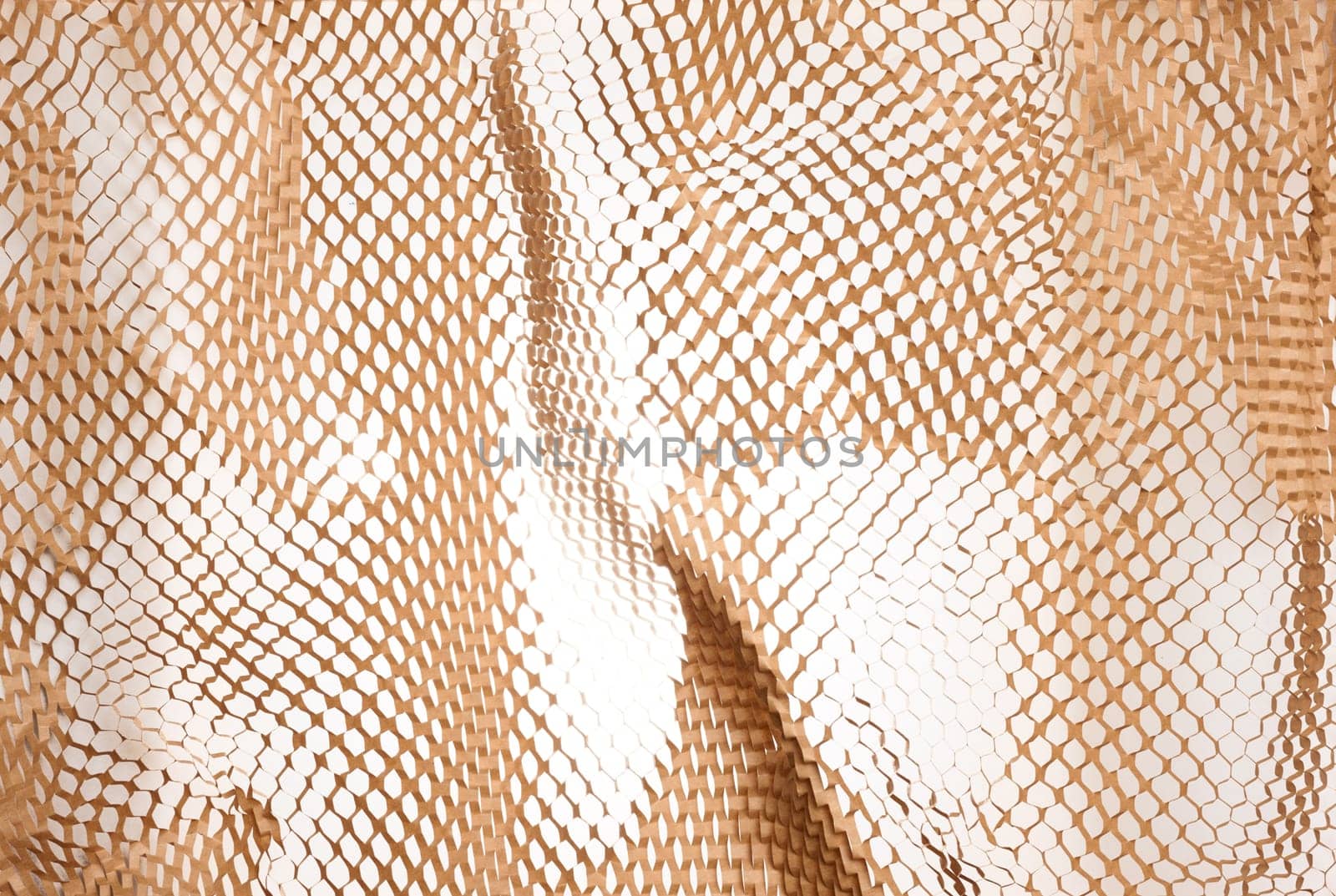 Packaging cut brown paper for transporting products and goods